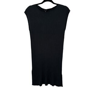 EILEEN FISHER Gray Ribbed Lightweight Sleeveless Sweater Tunic Top, Size S